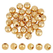 30Pcs 3 Style 201 & 304 Stainless Steel Beads, Round, Golden, 8x7mm, Hole: 2.5~3mm, 10pcs/style(STAS-UN0051-16)
