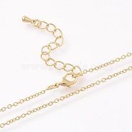 Brass Cable Chain Necklaces Making, with Lobster Claw Clasps, Long-Lasting Plated, Golden, 17.71 inch(45cm)(MAK-L025-06G)