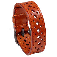 Vintage Hollow Out Leather Bracelet for Men - Unique Cycling Accessory, Red, 0.1cm(ST2850839)