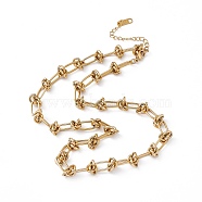 304 Stainless Steel Kont Link Chain Necklace for Men Women, Golden, 15.94 inch(40.5cm)(NJEW-P269-02G)