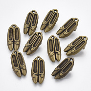 CCB Plastic Pendants, High-Heeled Shoes, Antique Bronze, 11x21x12mm, Hole: 1mm, about 480pcs/500g.(CCB-R102-05AB)