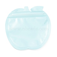 Apple Shaped Plastic Packaging Yinyang Zip Lock Bags, Top Self Seal Pouches, Light Cyan, 10.2x10.1x0.15cm, Unilateral Thickness: 2.5 Mil(0.065mm)(OPP-D003-01A)