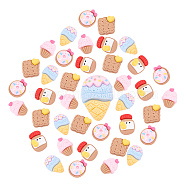 SUNNYCLUE 50Pcs 5 Style Resin Cabochons, DIY Accessories, Phone Case Decoration, Imitation Food, Biscuits & Ice-cream & Cup-cake & Peanut Butter, Mixed Color, 10pcs/style(RESI-SC0001-98)