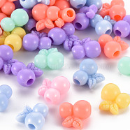 Opaque Acrylic Beads, Cherry, Mixed Color, 13x13x8mm, Hole: 3.5mm(TACR-S154-42D)