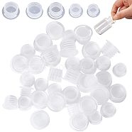 50Pcs 5 Style Plastic Wine Bottle Stopper, Pull Ring Bottle Plugs, Column, for DIY Personalized Bottle Stopper Accessories, White, 10.5~15x17~23.5mm, 10pcs/style(KY-GF0001-32)