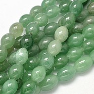 Oval Natural Green Aventurine Beads Necklaces, 10x8mm, Hole: 1mm, about 39pcs/strand, 15.7 inch(G-P106-04)