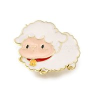 Zodiac Animal Enamel Pins, Zinc Alloy Animal Brooches for Backpack Clothes, Light Gold, Sheep, 23.5x28mm(JEWB-Q002-08KCG-H)