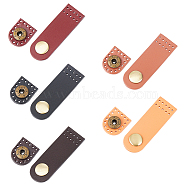 5Pcs 5 Colors Arch Cowhide Leather Sew on Purse Clasps, Brass Snap Button Bag Mouth Buckle, Suitcase Bag Anti-Theft Parts, Mixed Color, 6.2x2.05x0.95cm, Hole: 1.5mm, 1pc/color(FIND-HY0002-37)