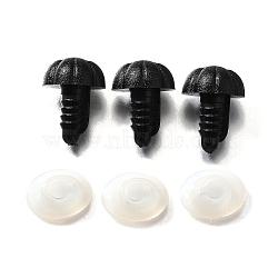 Plastic Craft Safety Screw Dog Noses, Plush Toys Doll Making Supplies, Black, 19x15x11.5mm, Hole: 2mm(DOLL-WH0001-02)