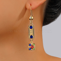 Fashionable Classic Brass Flower Dangle Earrings for Women, Gold Plated, Elegant and Versatile(DY2162-1)