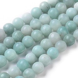 Round Natural Amazonite Bead Strands, 8mm, Hole: 1mm, about 46pcs/strand, 16 inch(X-G-I183-02-8mm)