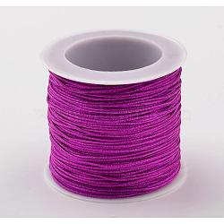 Nylon Thread Cord, DIY Material for Jewelry Making, Medium Violet Red, 0.8mm, about 38.27 yards(35m)/roll(X-NS018-105)
