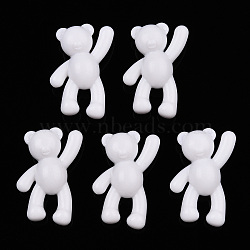 Opaque Acrylic Pendants, Bear, Creamy White, 37x28x13mm, Hole: 2.5mm, about 133pcs/500g(MACR-S373-01A-R1)