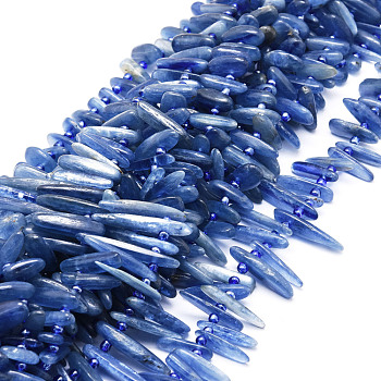 Natural Kyanite Beads Strands, Nuggets, 9.5~30x4.5~7.5x1.5~5mm, Hole: 0.8mm, about 80pcs/strand, 15.75 inch(40cm)