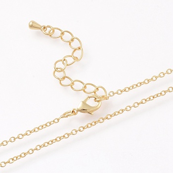 Brass Cable Chain Necklaces Making, with Lobster Claw Clasps, Long-Lasting Plated, Golden, 17.71 inch(45cm)