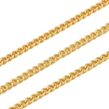 Rack Plating Brass Twisted Chain, Cadmium Free & Lead Free, Unwelded, Long-Lasting Plated, Real 18K Gold Plated, 2.5x2x1mm