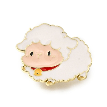 Zodiac Animal Enamel Pins, Zinc Alloy Animal Brooches for Backpack Clothes, Light Gold, Sheep, 23.5x28mm