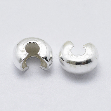 925 Sterling Silver Crimp Beads Cover(X-STER-G027-27S-3mm)-2