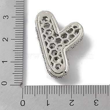 Placage de crémaillère en laiton micro pavé pendentifs en zircone cubique claire(ZIRC-U002-P-Y)-3