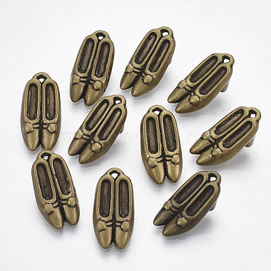 Antique Bronze Shoes Plastic Pendants