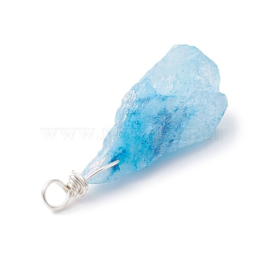 Electroplated Natural Quartz Crystal Dyed Pendants(PALLOY-JF02324-04)-4