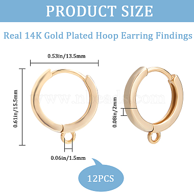 6 Pairs Rack Plating Brass Hoop Earring Findings(KK-CN0002-44)-2
