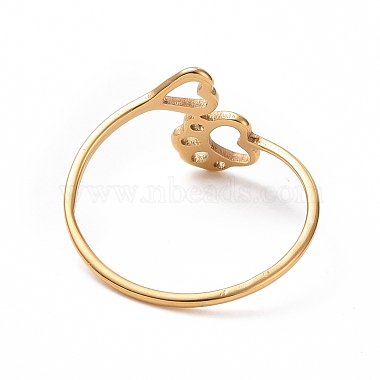 Ion Plating(IP) 201 Stainless Steel Paw Print and Heart Finger Ring(RJEW-J051-27G)-3