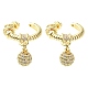 Rack Plating Brass Micro Pave Cubic Zirconia Cuff Earring(EJEW-C086-14G)-1