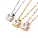 Square Vacuum Plating 304 Stainless Steel Pendant Necklaces(NJEW-G125-07)-1