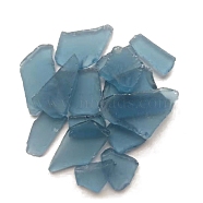 Glass Cabochons, Large Sea Glass, Tumbled Frosted Beach Glass for Arts & Crafts Jewelry, Irregular Shape, Steel Blue, 20~50mm, about 1000g/bag(PW-WG75383-04)