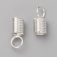 Iron Cord End, Silver Color Plated, 10x4.5mm, Hole: 3.5mm, Inner Diameter: 3.5mm(IFIN-E448-S)