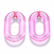 Transparent Acrylic Linking Rings, Quick Link Connectors, for Cable Chains Making, Oval, Hot Pink, 31x19.5x5.5mm, Inner Diameter: 19.5x7.5mm(X-OACR-S036-006A-J04)