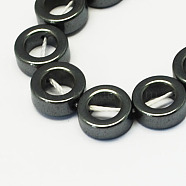 Non-magnetic Synthetic Hematite Beads Strands, Grade A, Donut, Black, 14x4mm, Hole: 0.5mm(G-S081-14mm)