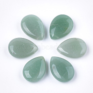 Natural Green Aventurine Pendants, Teardrop, 25x18x7~8mm, Hole: 0.8mm(G-T125-01B)