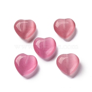 Cat Eye Beads, Heart, Pink, 11.5x11.5x3.5mm, Hole: 1mm(CE-Z002-01D)