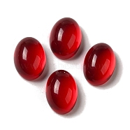 Glass Cabochons, Imitation Gemstone, Oval, Red, 14x10x6mm(X-GLAA-B017-06B-04)