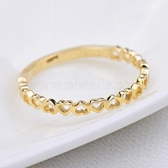 Alloy Finger Rings, Hollow Heart, Golden, US Size 8(18.1mm)(PW-WG37491-08)