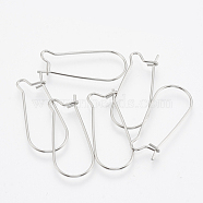 304 Stainless Steel Hoop Earrings, Stainless Steel Color, 20 Gauge, 25x11x0.8mm, Pin: 0.8mm(STAS-T031-01)