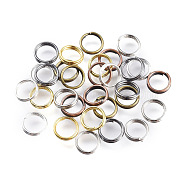 Iron Split Rings, Double Loops Jump Rings, Mixed Color, 6x1.4mm, Inner Diameter: 5.3mm, 6 Colors, about 4750pcs/500g(IFIN-JQ0001-04-6mm)