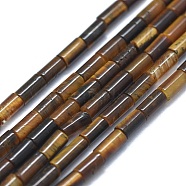 Natural Tiger Eye Beads Strands, Column, 4~5x2~2.5mm, Hole: 0.6~0.8mm, about 90~102pcs/strand, 15.3~15.7 inch(39~40cm)(G-F631-B02)