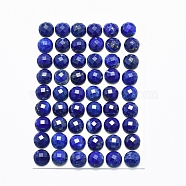 Natural Lapis Lazuli Cabochons, Faceted, Half Round, 8x3.5~4mm(G-O182-28A)