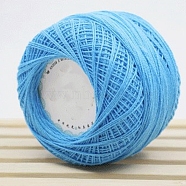 45g Cotton Size 8 Crochet Threads, Embroidery Floss, Yarn for Lace Hand Knitting, Deep Sky Blue, 1mm(PW-WG40532-15)