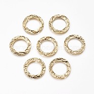 Brass Links connectors, Long-Lasting Plated, Nickel Free, Ring, Real 18K Gold Plated, 21x0.4mm, Hole: 1.2mm(X-KK-F778-21G-NF)