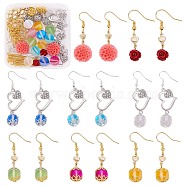 DIY Heart Drop Earring Making Kit, Including Alloy Rhinestone Links, Synthetic Coral & Moonstone Beads, Iron Pins & Jump Rings, Brass Earring Hooks & Bead Caps & Links, Golden & Silver, 162pcs/box(DIY-SZ0007-66)