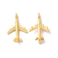 Rack Plating Alloy Pendants, Cadmium Free & Lead Free & Nickle Free, Airplane Charm, Matte Gold Color, 24x15x5mm, Hole: 3x2mm(FIND-I036-35MG)