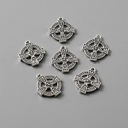 Irish Tibetan Style Alloy Pendants, Cross, Antique Silver, 24x20x3mm, Hole: 2mm(FIND-CJC0009-45)