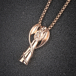 Stainless Steel Angel Pendant Necklaces for Women, Rose Gold, no size(WQ2654-4)