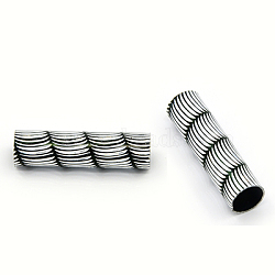 Aluminum Beads, Tube, Black, 29x8mm, Hole: 6.5mm(ALUM-D003-01)