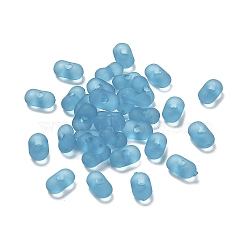 Transparent Acrylic Beads, Frosted, Peanut, Steel Blue, 6x4x3mm, Hole: 1mm, about 10230pcs/500g(OACR-E032-02F)