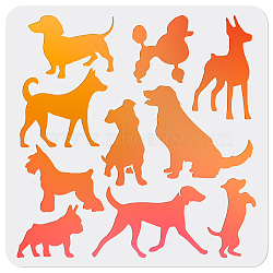 PET Hollow Out Drawing Painting Stencils, for DIY Scrapbook, Photo Album, Dog Pattern, 300x300mm(DIY-WH0402-061)
